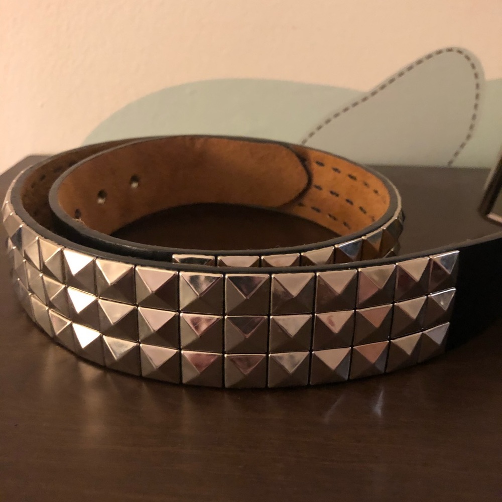Silver and black stud belt